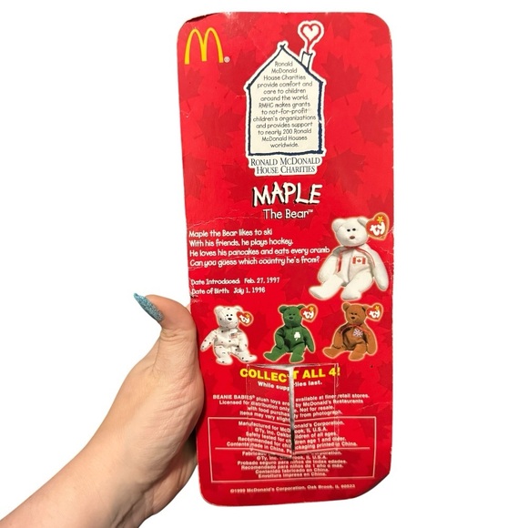 🧸 3/$15 | Maple the Bear Ty Beanie Baby 1999 McDonald’s Exclusive Open Flap - Picture 2 of 10